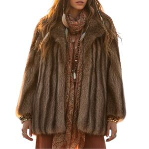 Vintage Makos Raccoon Let-Out Stripes Jacket Coat Canada Size 6